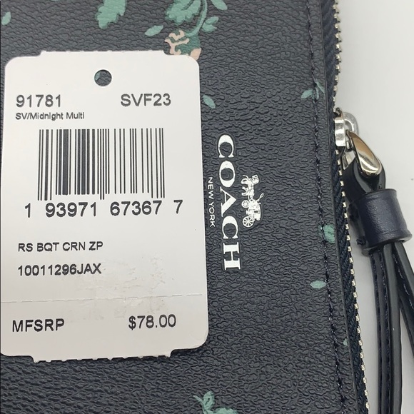 COACH COACH Corner Zip Wristlet with rose bouquet - Picture 12 of 14